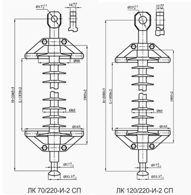 Изолятор для подвески троса ЛКГ70(120)