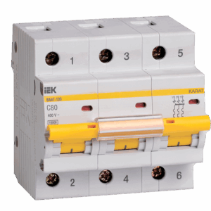 Автоматический выключатель ВА47-100 3P C 80А 10кА
