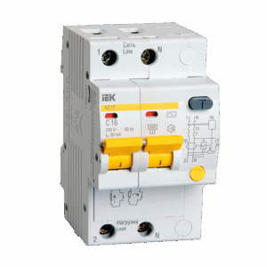 Дифференциальный автомат АД12 2P 16А — 63А 30мА тип AC