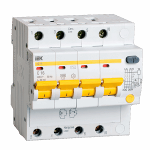 Дифференциальный автомат АД14 4P 16А — 63А 30мА тип AC